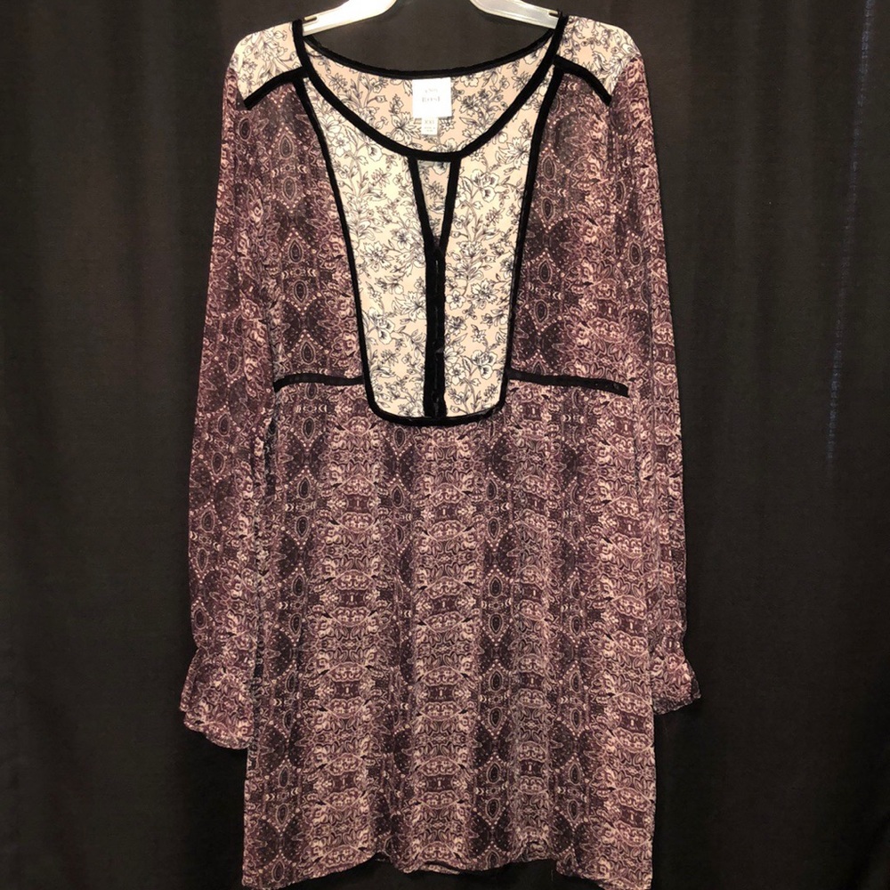 KNOX ROSE 🌹 long sleeve dress floral print sz XXL